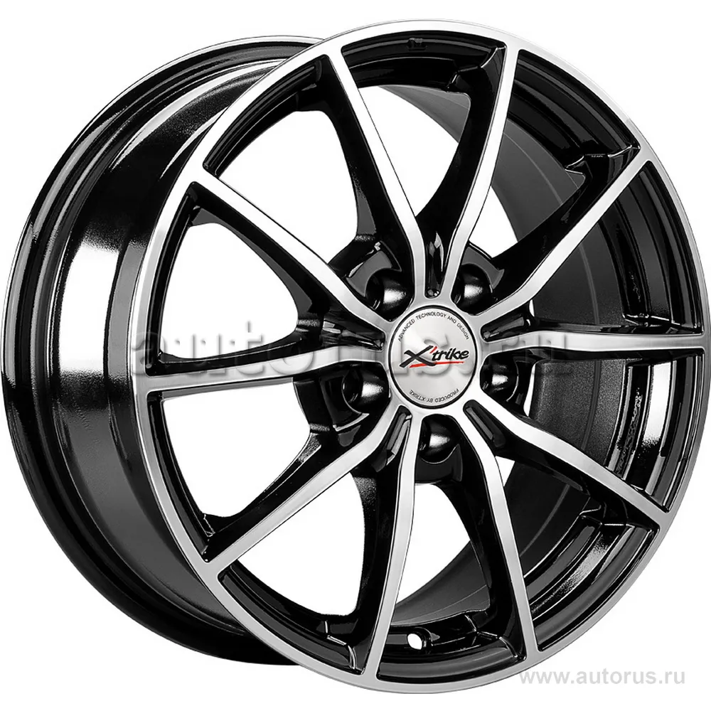 Диск литой R15 6.5J 5x112/57.1 ET45 X-trike X-111 BK/FP 13090