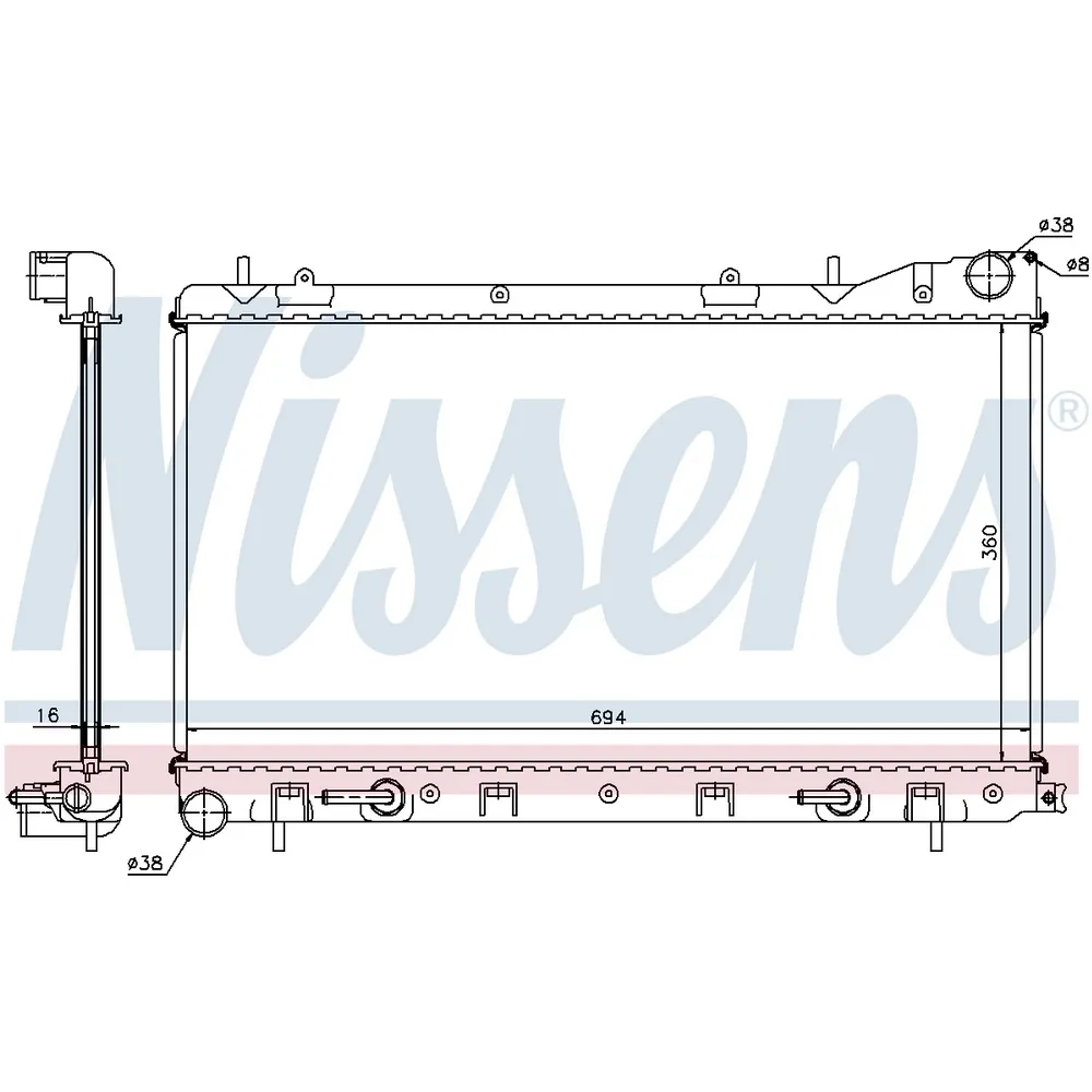 Радиатор системы охлаждения NISSENS 67712