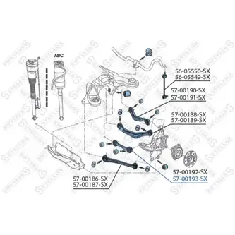 Рычаг задней повески средний правый MB W221/C216 05> STELLOX 57-00193-SX