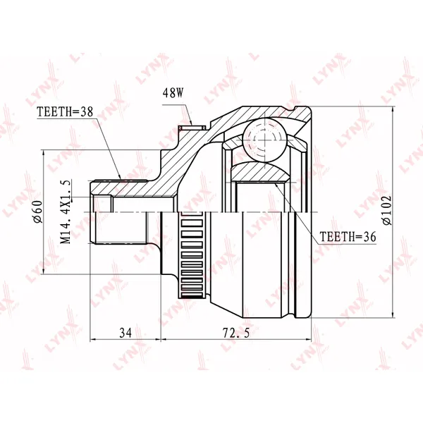 ШРУС LYNXauto CO-3019A