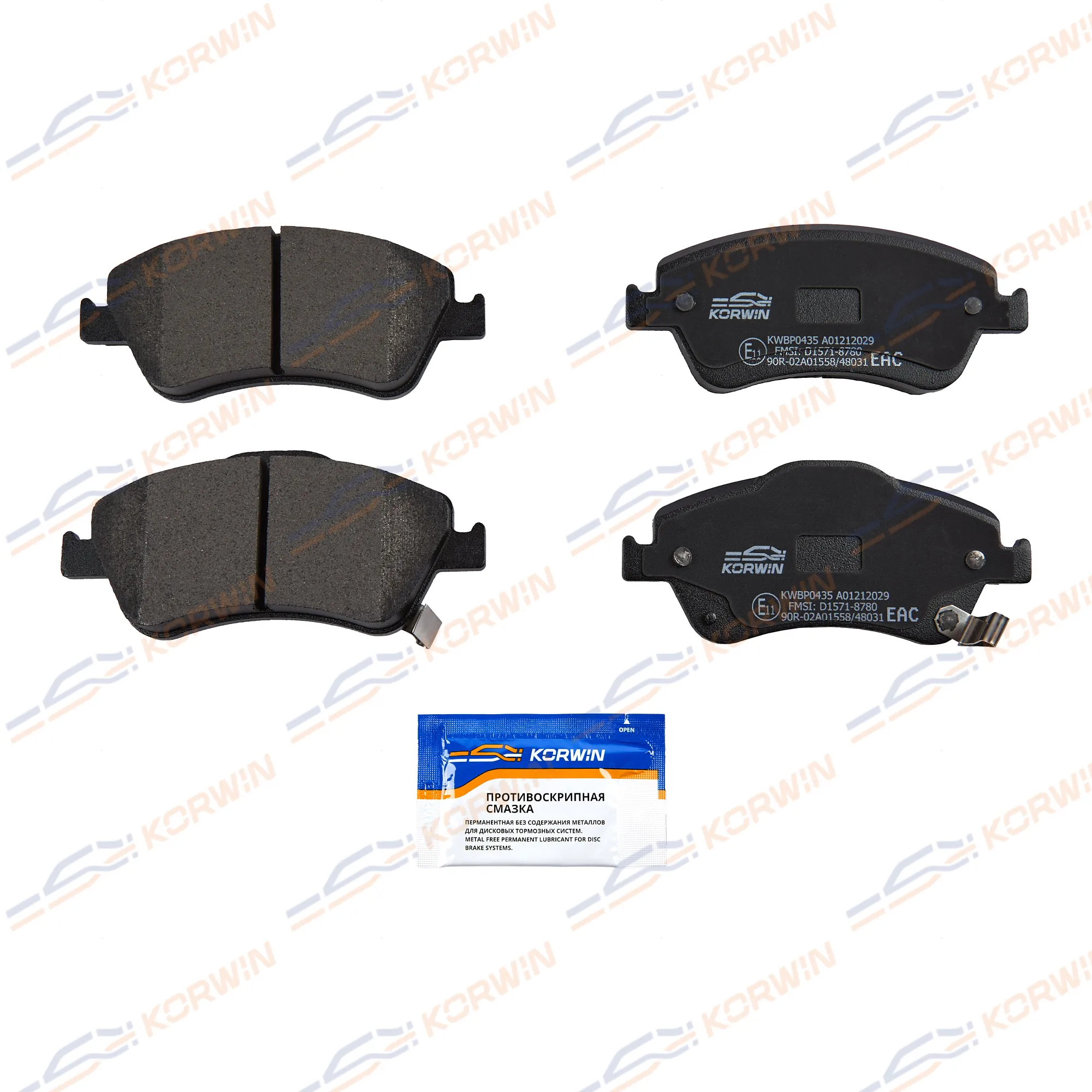 Колодки тормозные перед. Toyota Corolla (E15) 06-14/Auris (E15) 06-12 KORWIN KWBP0435