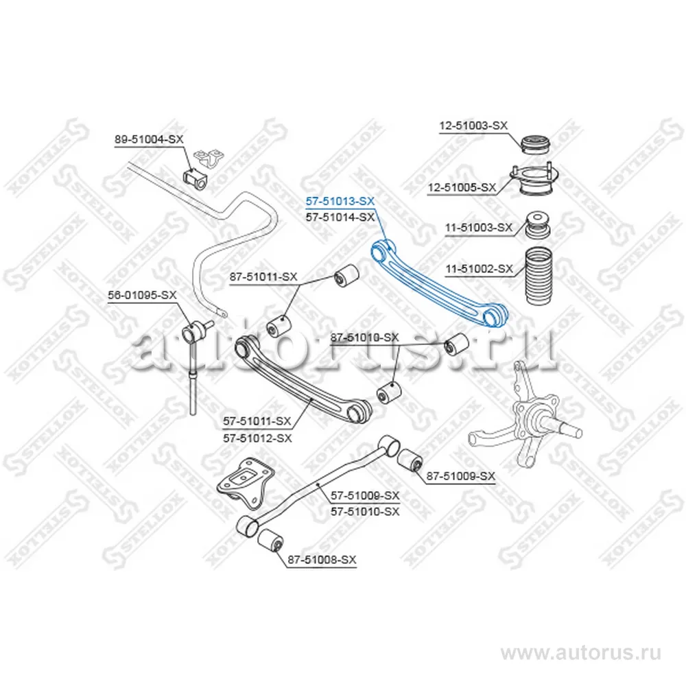 Рычаг зад. подв. зад. л. Hyundai Accent STELLOX 5751013_SX