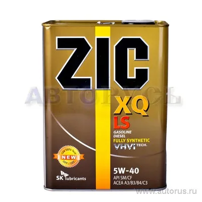 Масло моторное ZIC XQ LS 5W-40 синтетическое 4 л 163202