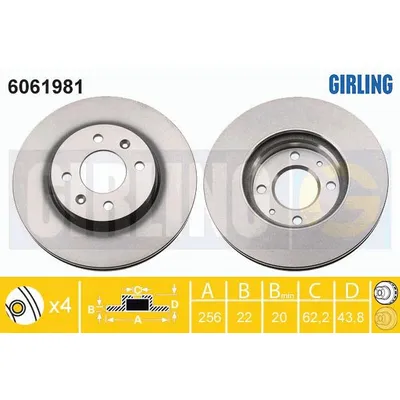 Диск тормозной GIRLING 6061981