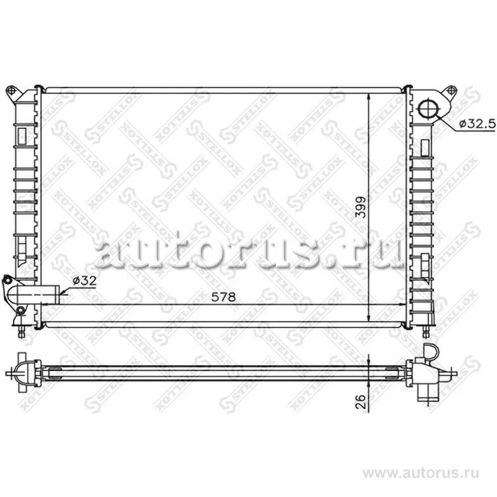 Радиатор системы охлаждения Mini Cooper/One 1.4/1.6i 01> STELLOX 10-26785-SX
