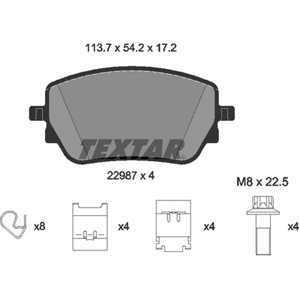 Колодки задние TEXTAR 2298701