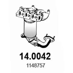 Коллектор выпускной (катализатор) Ford Fiesta, Fusion 1.25-1.4 01- , Mazda 2 1.2-1.4 03- 07 ASSO 140042
