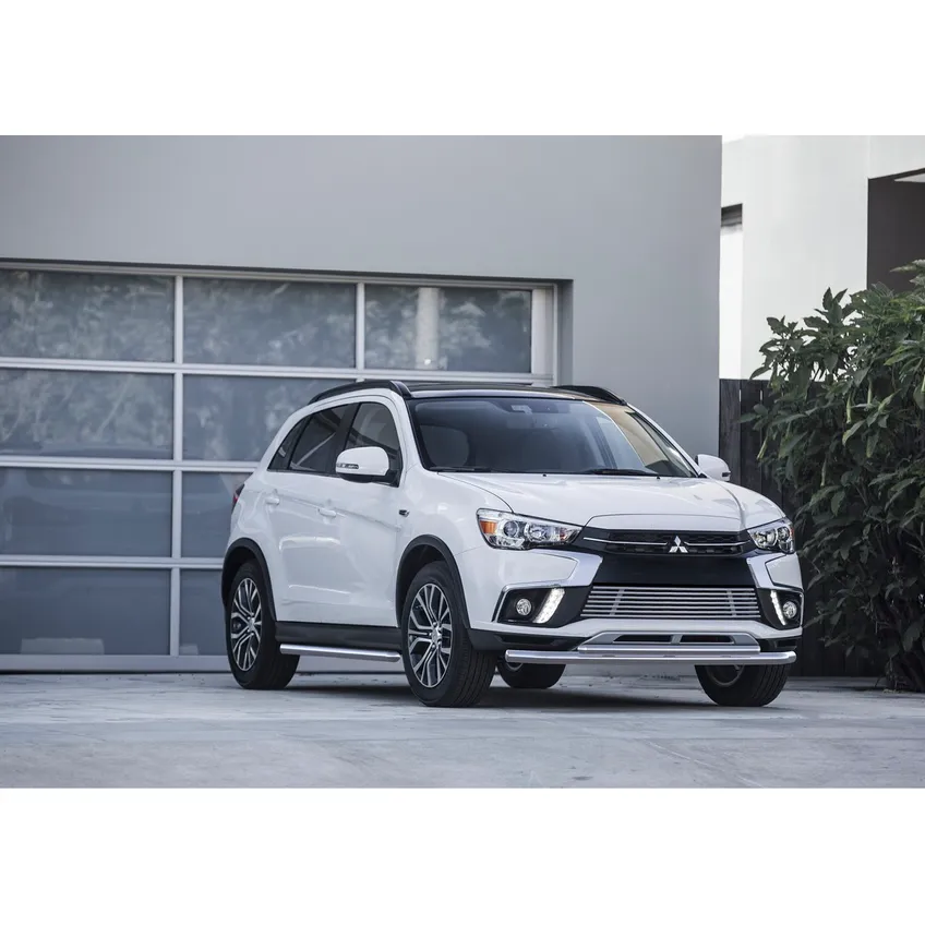 Решетка бампера d10 Rival Mitsubishi ASX I рестайлинг 2017-н.в., нерж. сталь, G.4004.001