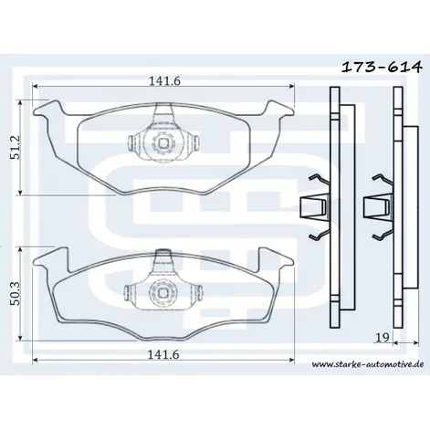 Колодки тормозные перед. VW Golf III STARKE 173-614