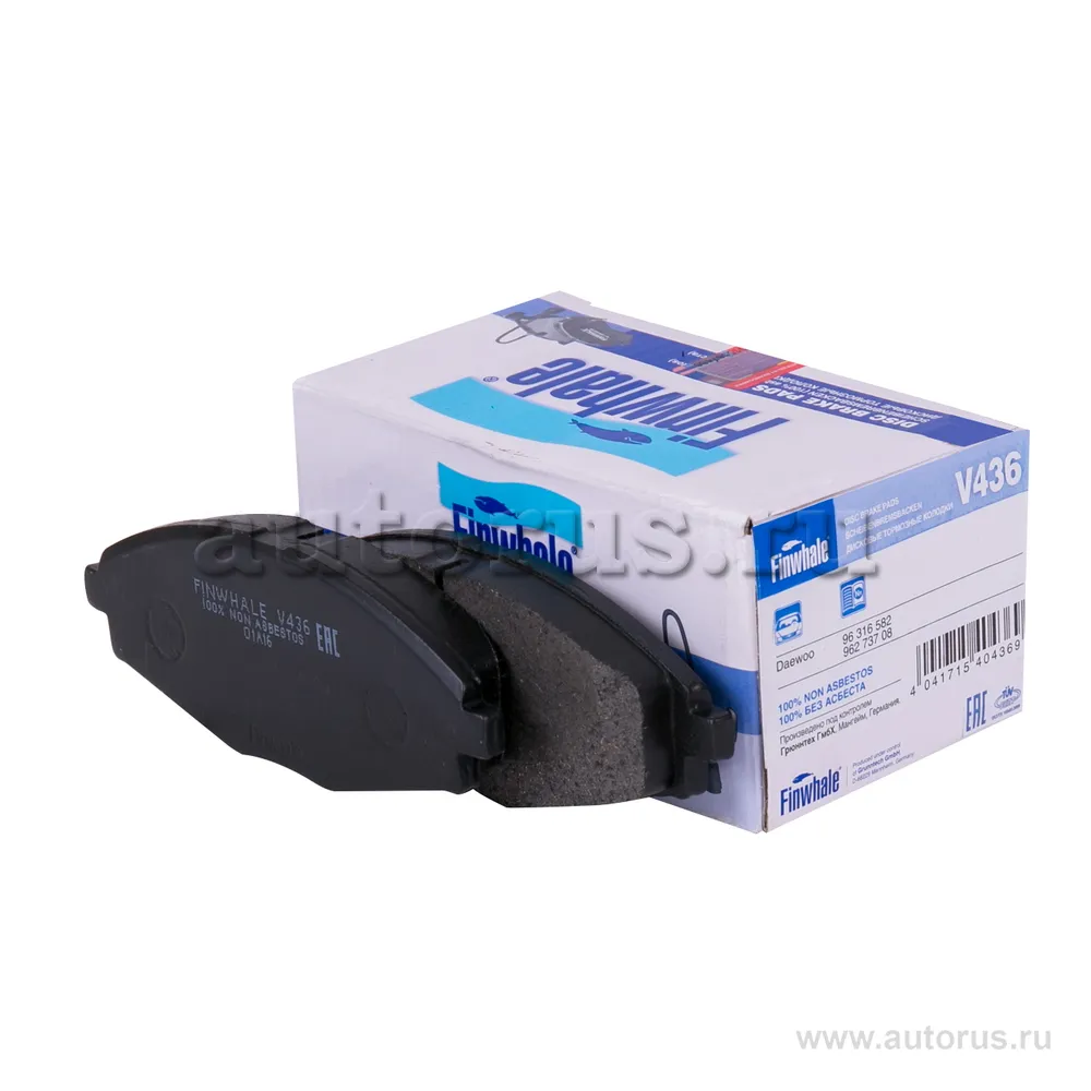 Колодки перед. дисковые 13R Lanos, Nexia, Spark, Matiz, All Sohc FINWHALE V436