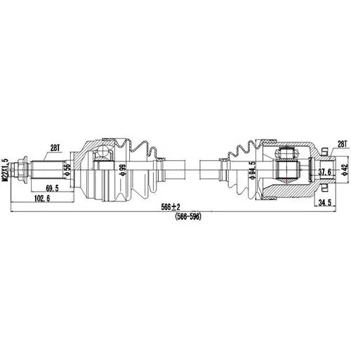 Приводной вал ZIKMAR Z88054R