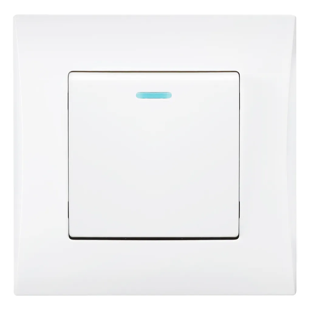 Выключатель 1-клавишный с индикатором 10а белый вега SMARTBUY SBE-08W-10-SW1-1