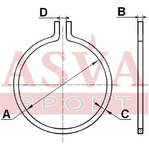 Кольцо стопорное 27X2 ASVA RC-27020