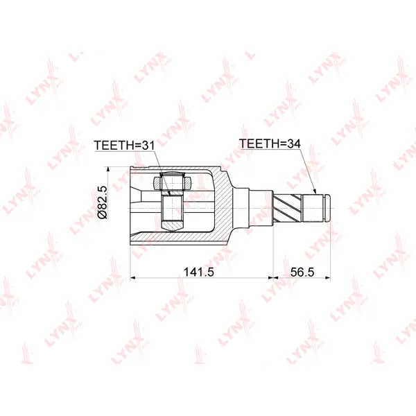 ШРУС внутренний L=R (компл) CHEVROLET Cruze mot.1,6L LYNXauto CI-3767