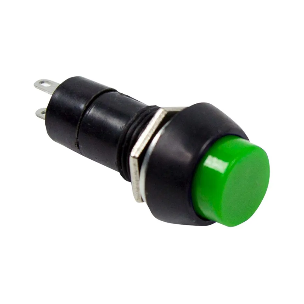 Выключатель-кнопка 250V 1 А (2с) OFF-(ON) Б/Фикс зеленая (PBS-11В),, Max Вт REXANT 36-3042
