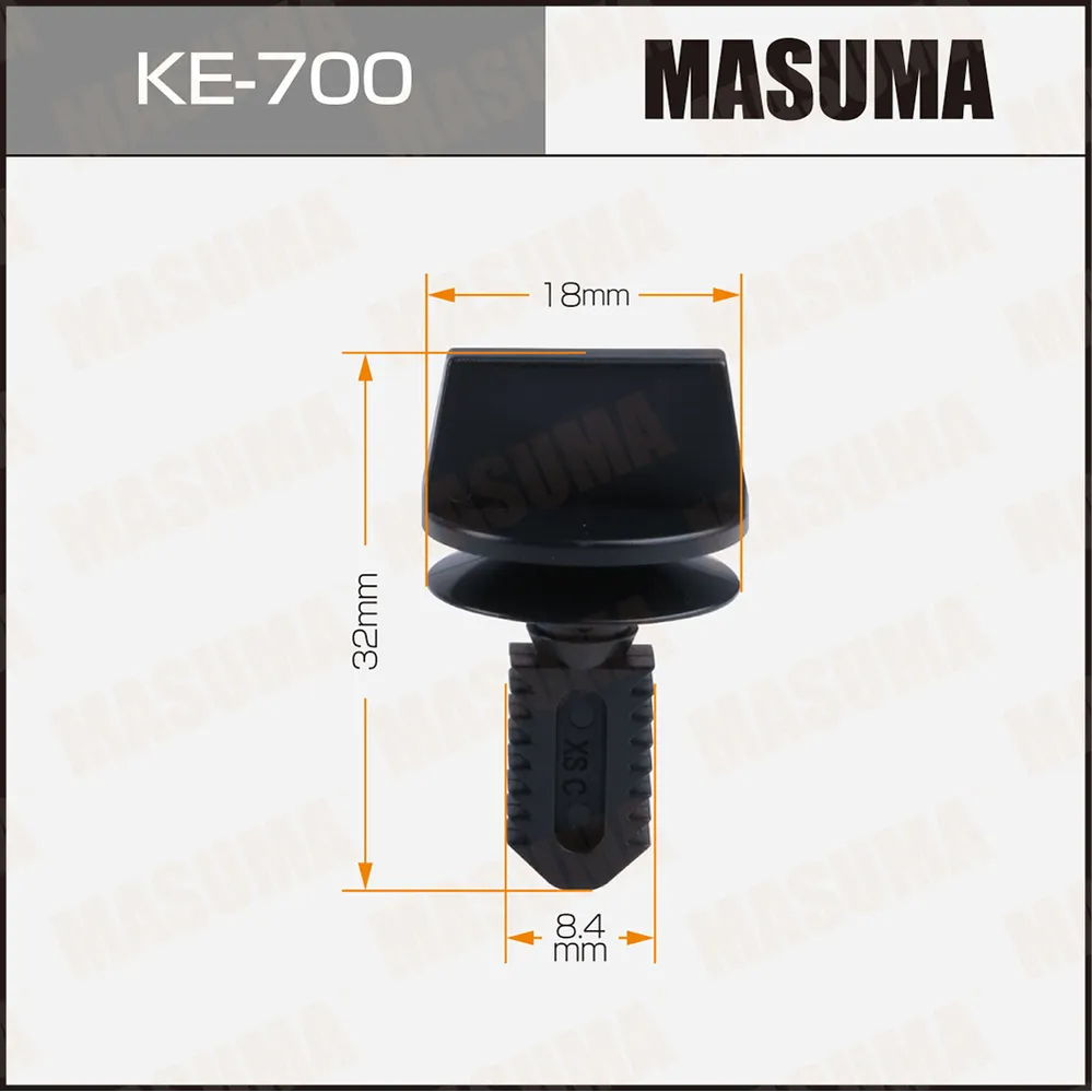 Клипса автомобильная уп.50 MASUMA KE-700
