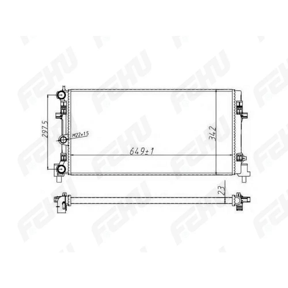 Радиатор охлаждения (сборный) VW Polo Sedan (10-)/Skoda Rapid (12-) FEHU FRC1360m