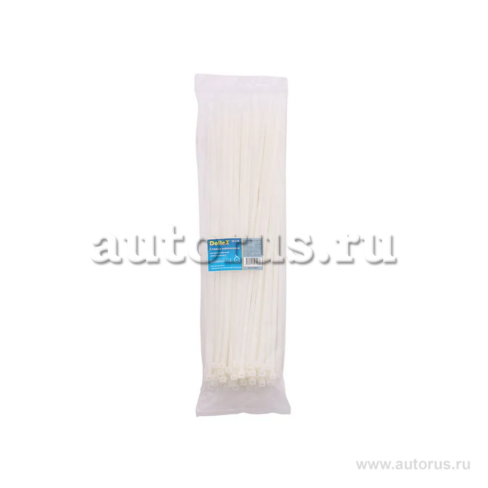 Стяжки нейлоновые, хомуты 5х350 уп 100 шт белый DOLLEX SN-536