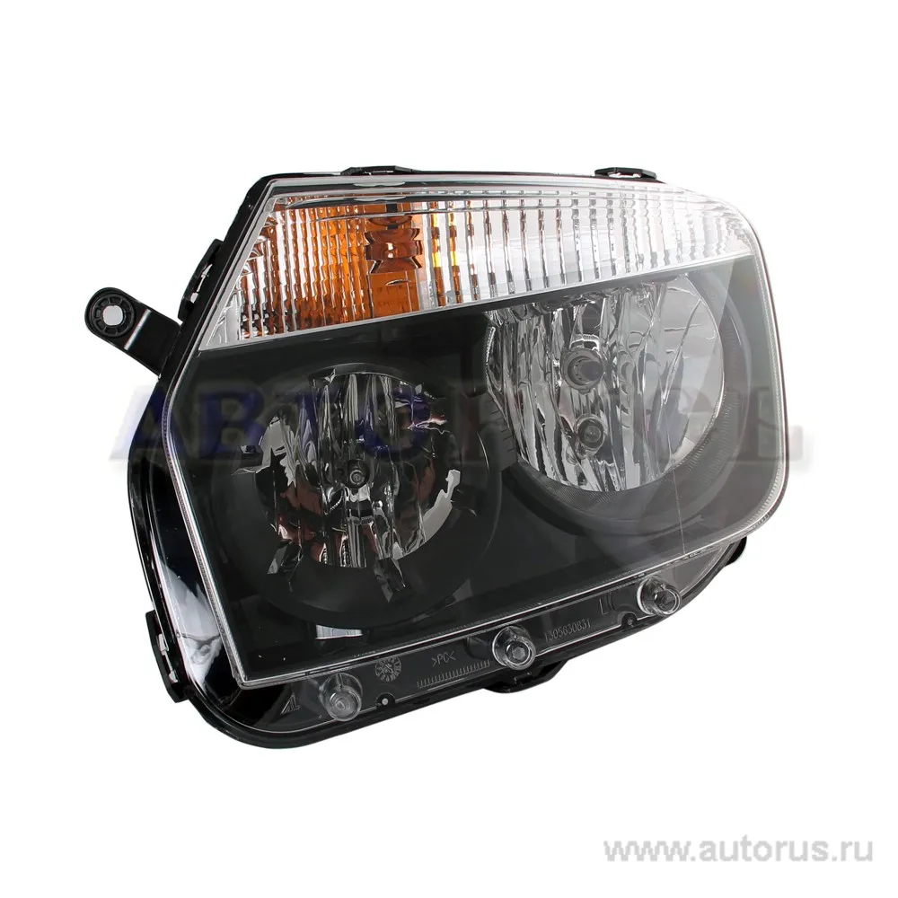 Фара Рено Duster 4x4 (черная) с лампочками левая AUTOMOTIVE LIGHTING 676512097