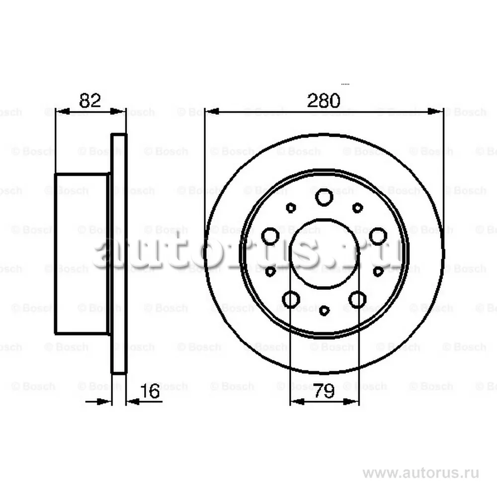 Диск тормозной задний CITROEN JUMPER, FIAT DUCATO 1.9TD 2.8HDI 94 BOSCH 0 986 479 066