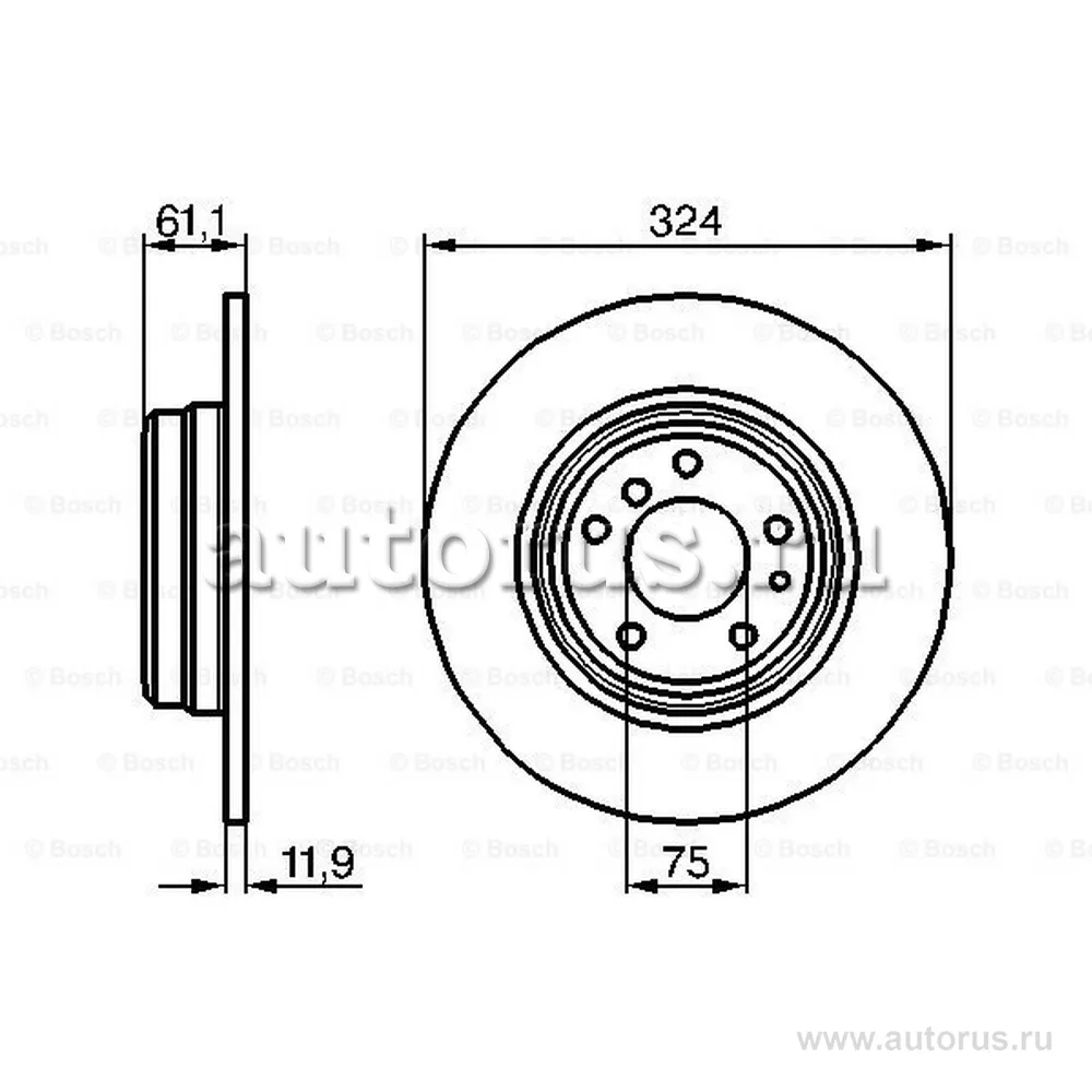 Диск тормозной BMW 7 (E38 ),8 (E31) задний (1шт.) BOSCH 0986478095