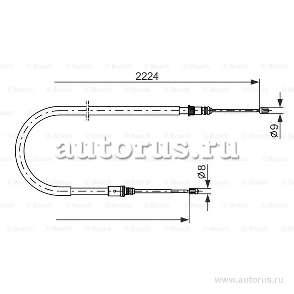 Трос ручника NISSAN PRIMERA, RENAULT LAGUNA 1.5-3.5I D 02 BOSCH 1987482303