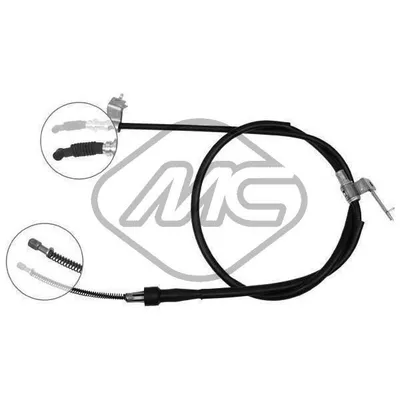 Трос ручника MAZ 626 ALL 4/5 DOOR (DRUM BRAKE) SX-LH Metalcaucho 82217