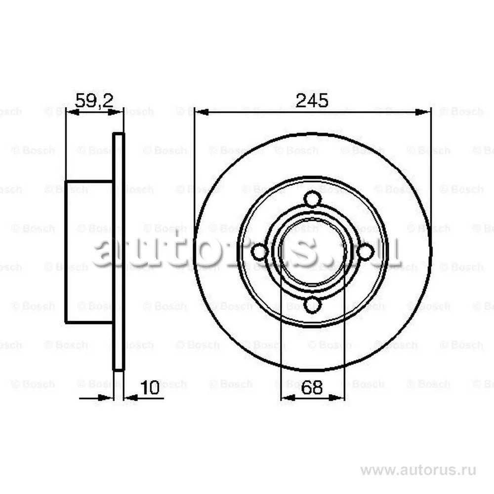 Диск тормозной задний BOSCH 0986478019