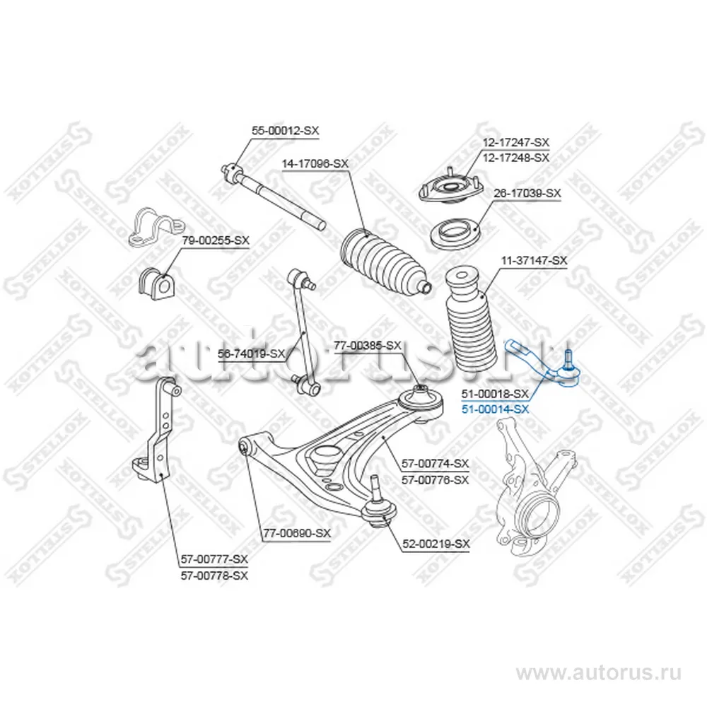 Наконечник рулевой правый Nissan Tiida C11 04> STELLOX 51-00014-SX