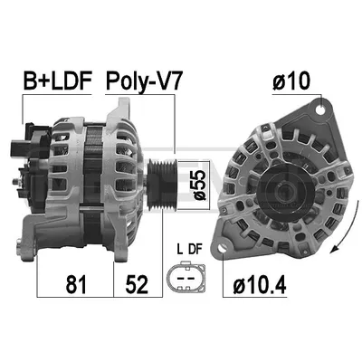 Генератор FIAT DUCATO, IVECO DAILY 150A 10- ERA 209478