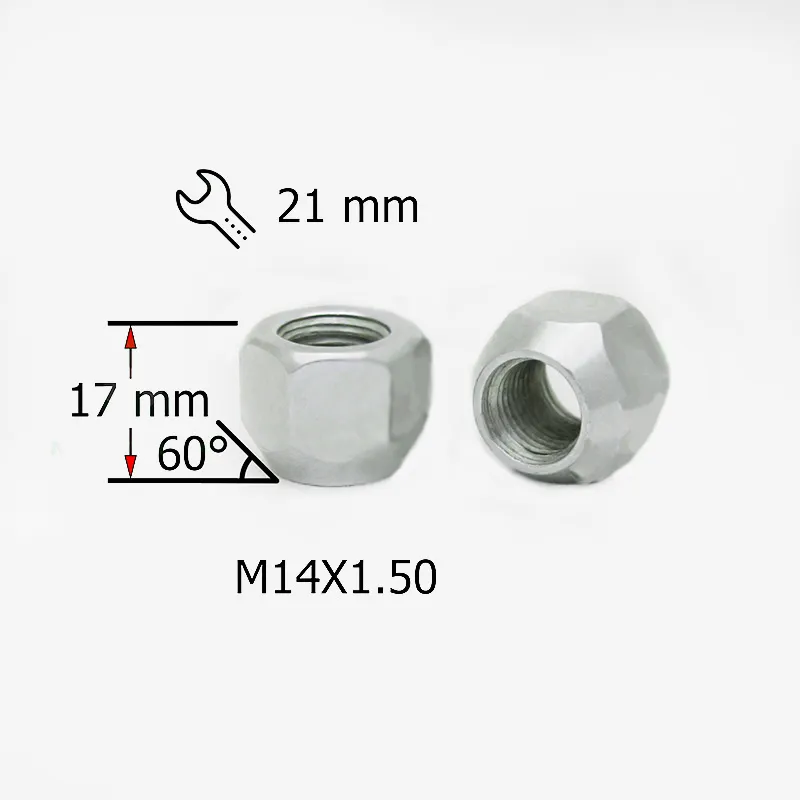 Гайка M14X1,50 17мм Конус,открытая, кл21мм Цинк SDS FPA00022ZX