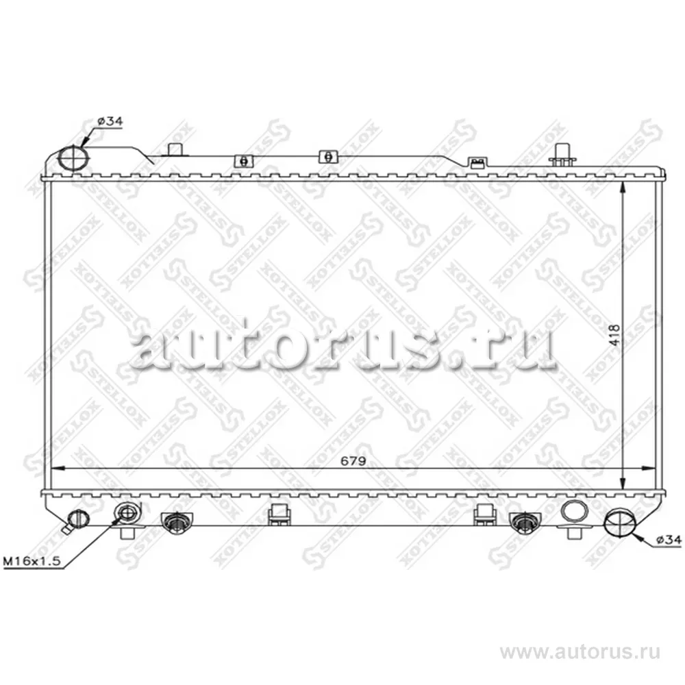 Радиатор системы охлаждения Ssang Yong Musso 2.3TD 94-97/ 2.9D 97> STELLOX 10-25684-SX