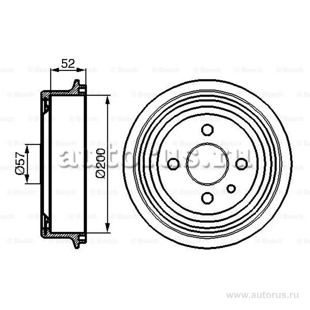 Барабан тормозной BOSCH 0 986 477 018