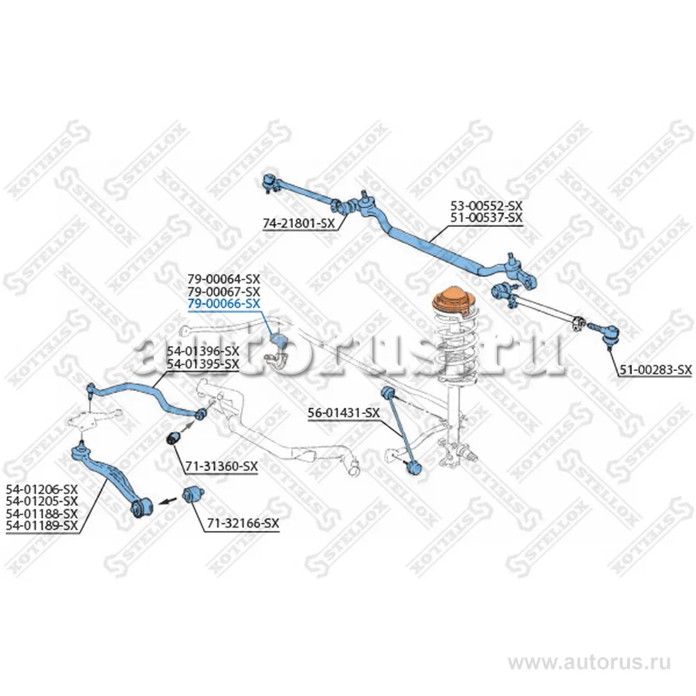 Втулка стабилизатора переднего d24 BMW E32 all 86-94/E34 2.5iX 91- STELLOX 79-00066-SX