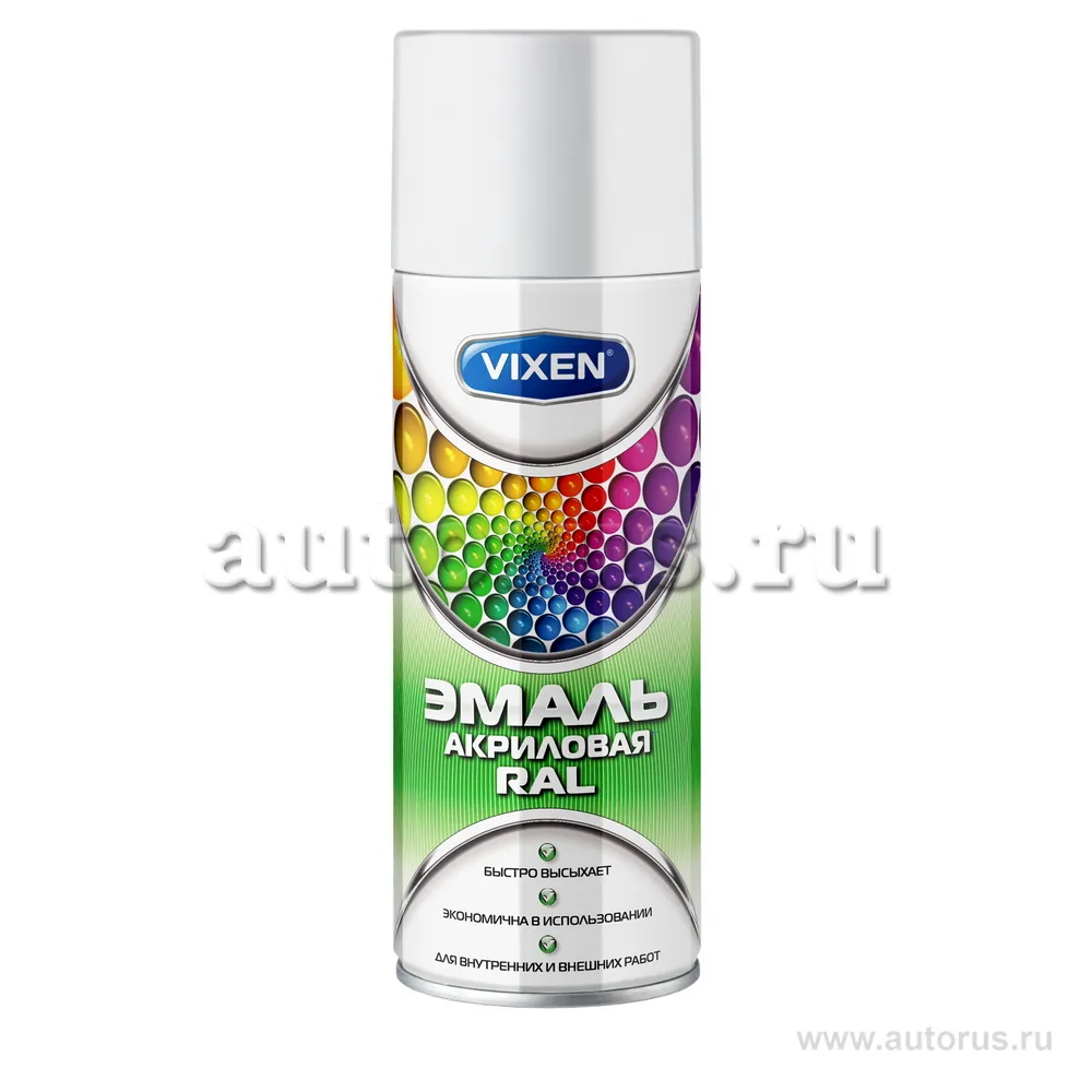 Эмаль акриловая RAL, сигнальный белый (RAL 9003), аэрозоль 520 мл VIXEN VX39003
