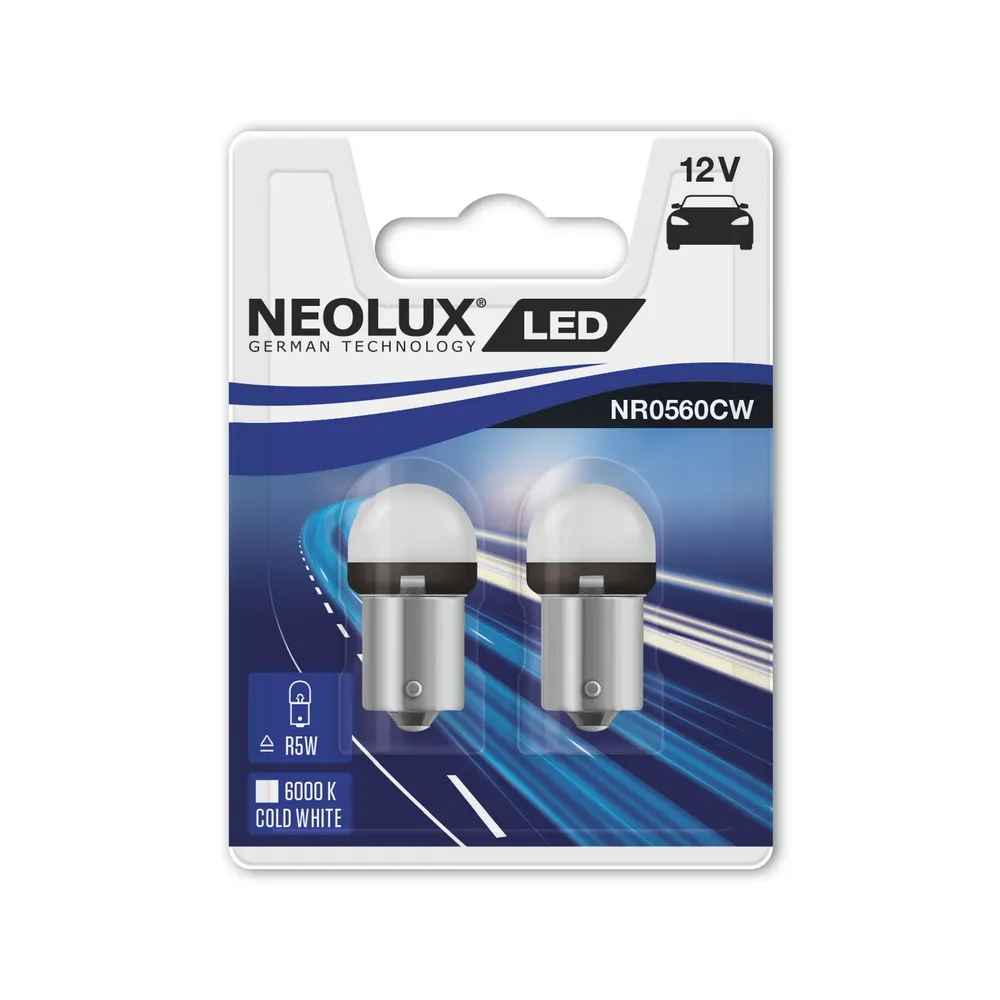 Лампа светодиодная 12V 0,8W BA15s 6000K NEOLUX LED technology 2 шт. блистер NR0560CW-02B