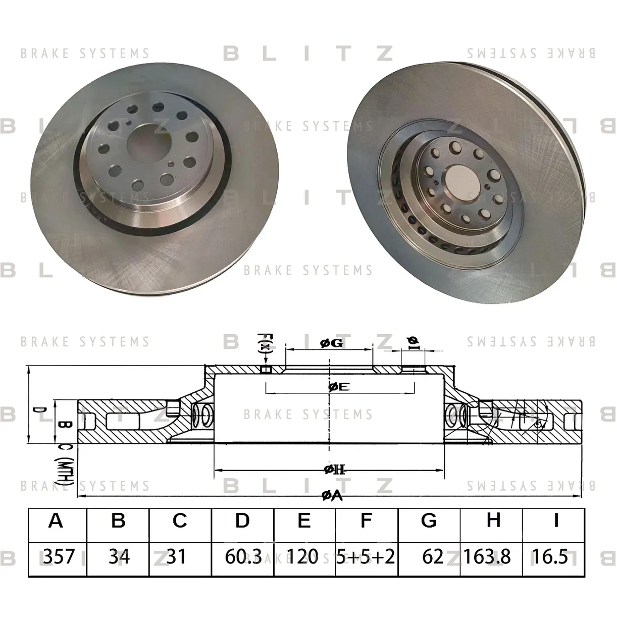 Диск тормозной передний вентилируемый LEXUS LS 06-> BLITZ BS0622
