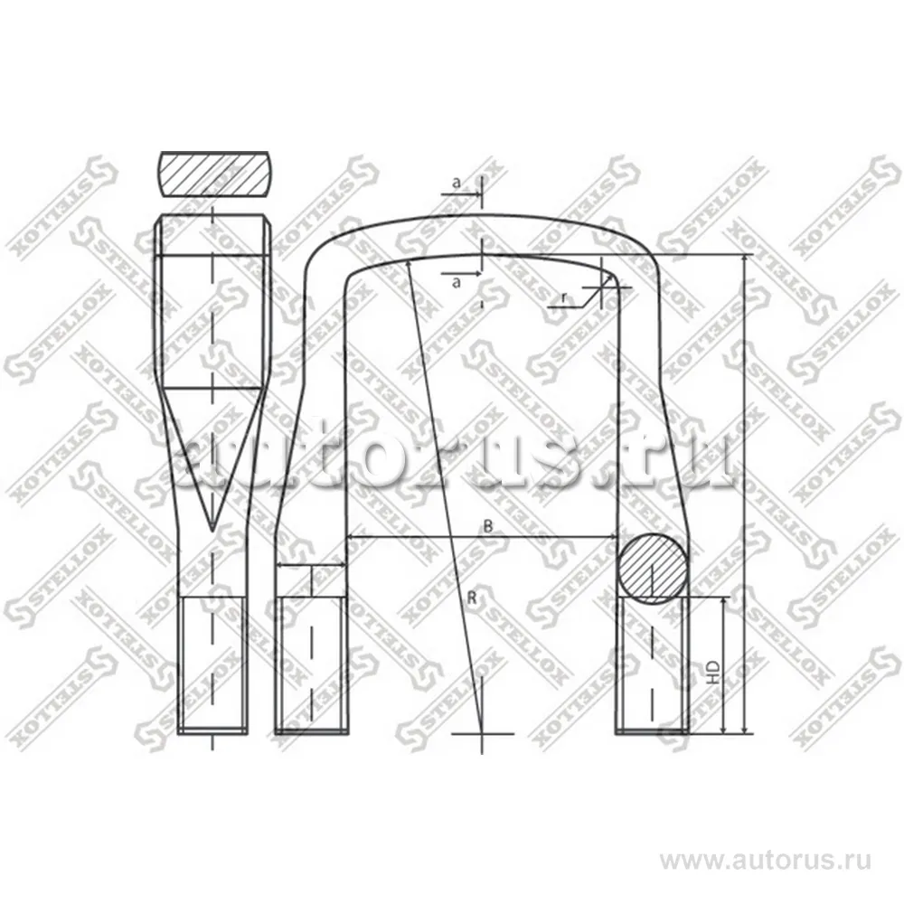 Стремянка рессоры MB Actros, Axor u102xM24x2x525-P STELLOX 8464198_SX