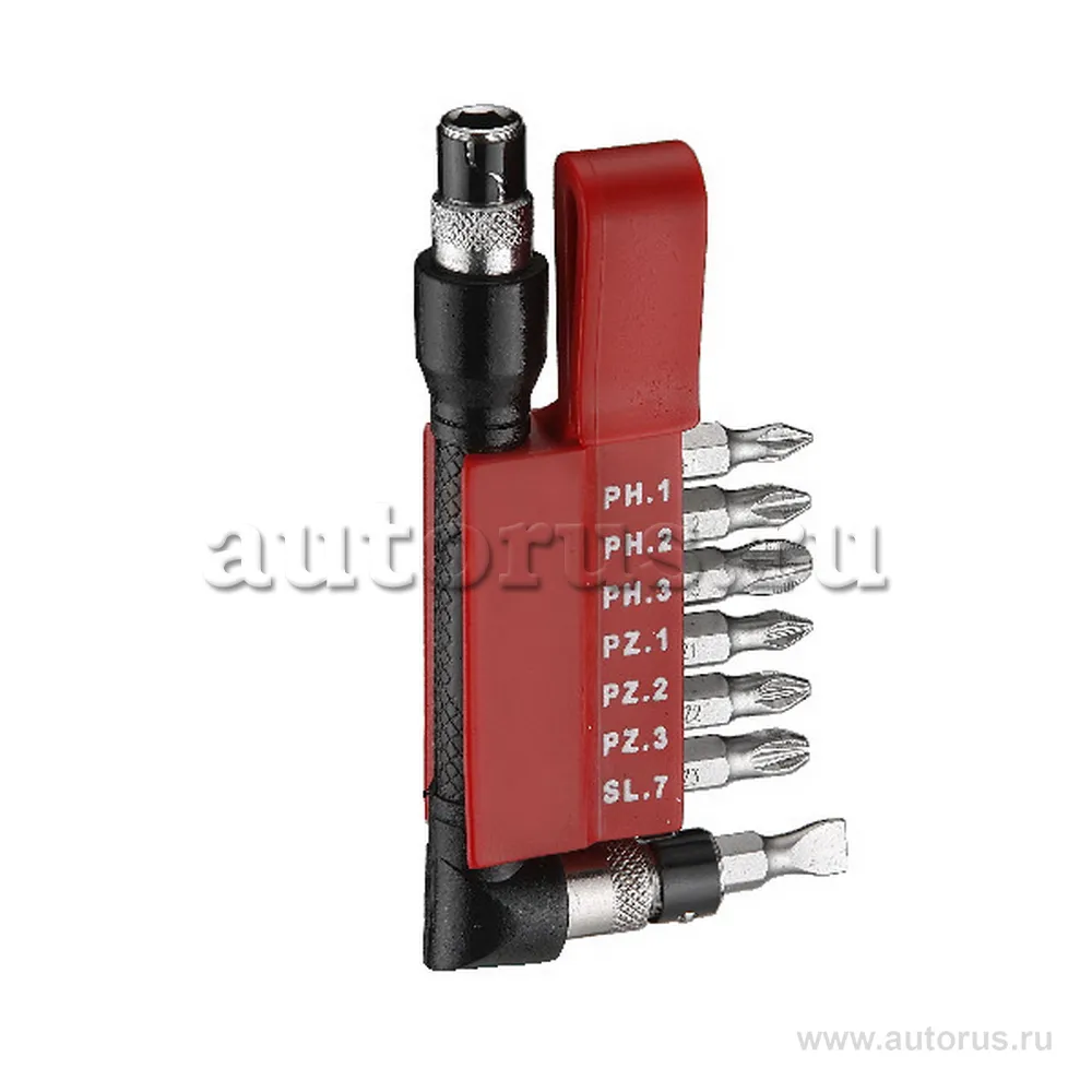 Отвертка 1/4 Г-обр. с компл. бит крест.+шлиц. 8пр. FORCE 2081C
