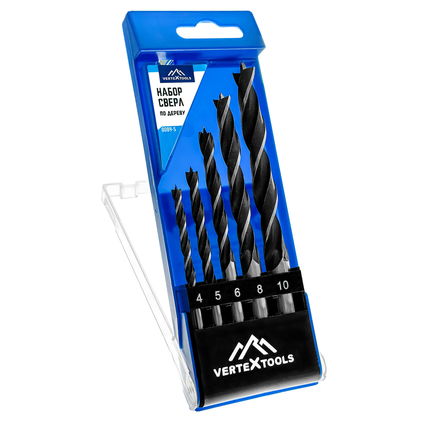 Набор сверл по дереву 4.0-10.0мм (5шт.) VERTEXTOOLS VertexTools 0089-5