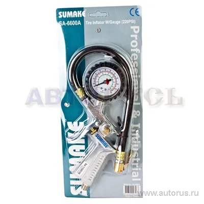 Пистолет для подкачки шин с манометром SUMAKE SA-6600A