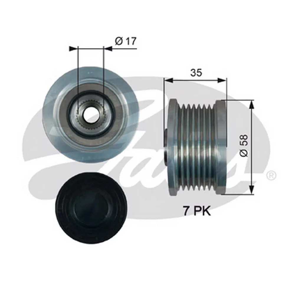 Муфта обгонная генератора TOYOTA Avensis, Corolla, Land Cruiser, RAV4 GATES OAP7183