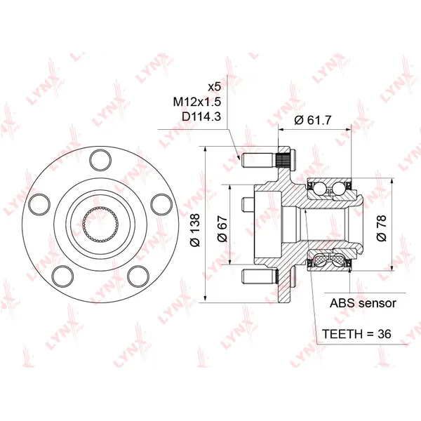 Ступица LYNXauto wh1200