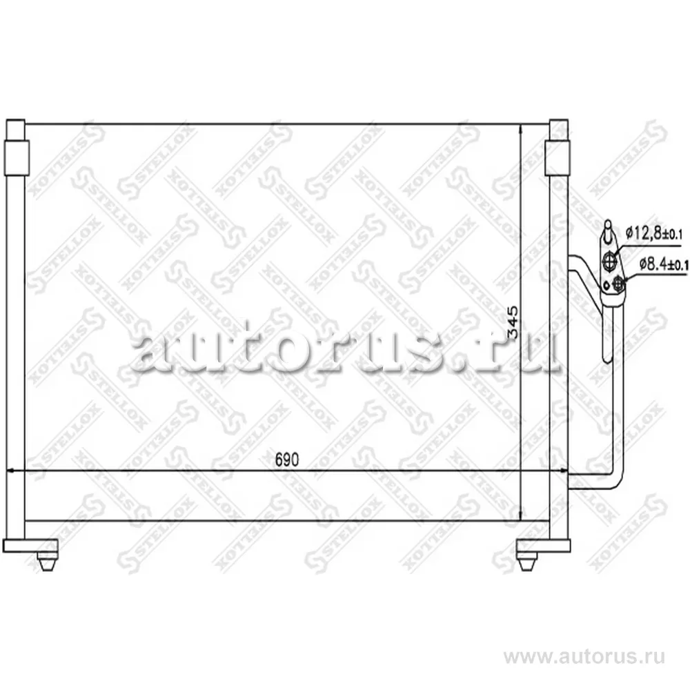 Радиатор кондиционера Mitsubishi Galant 2.0/2.4GDi 00-04 STELLOX 10-45229-SX