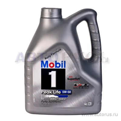 Масло моторное MOBIL 1 Peak Life 5W-50 синтетическое 4 л 150038