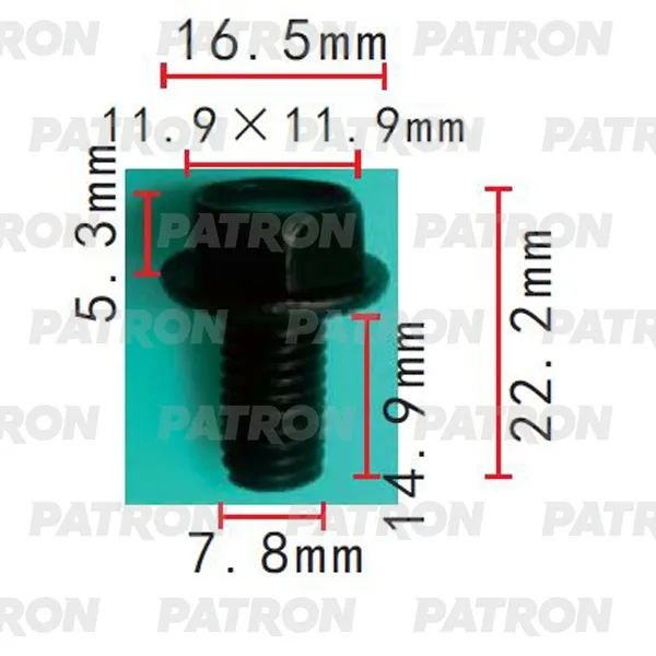 Винт металлический Audi Seat Skoda VW Применяемость: Болт T1=12.0x12. PATRON P37-2191