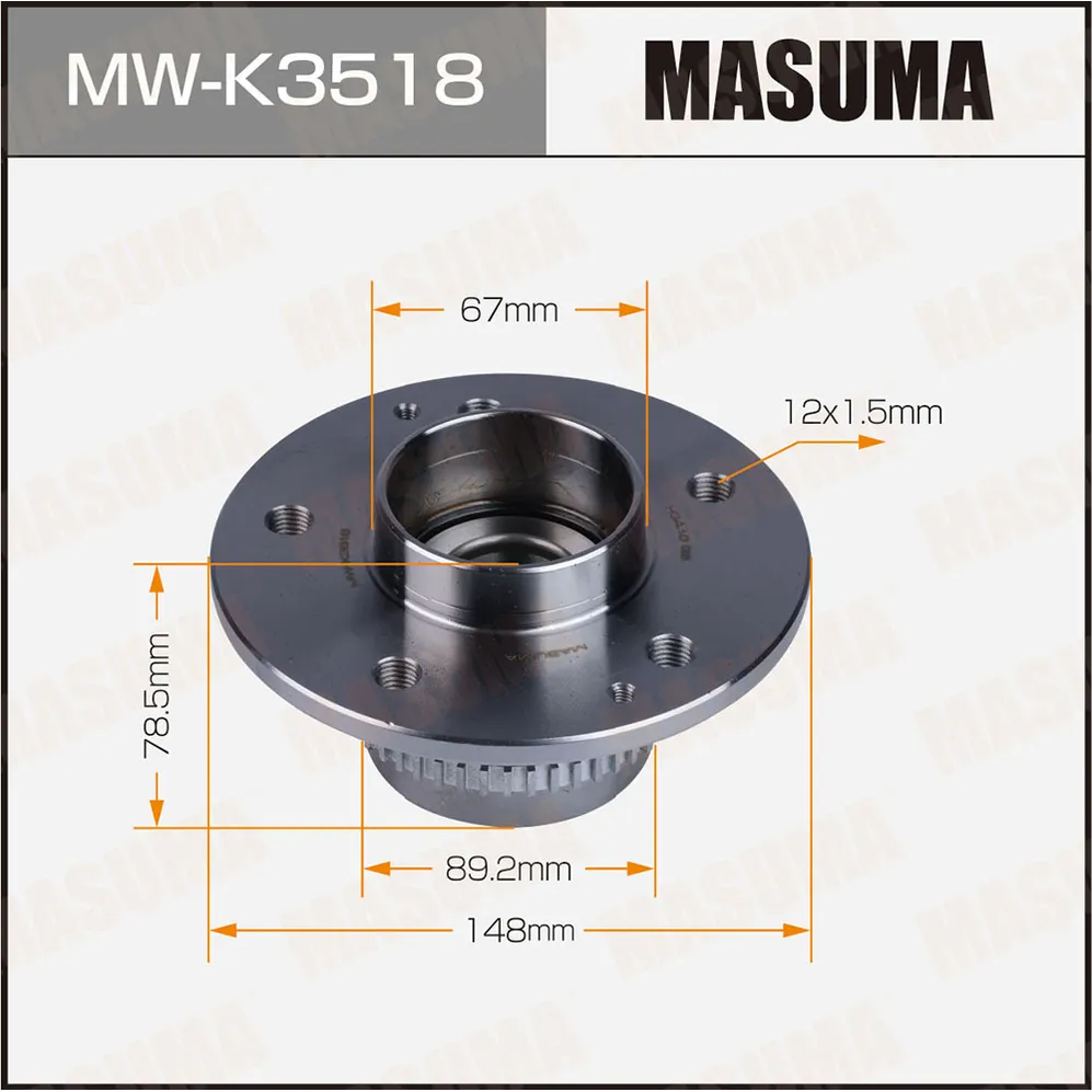 Ступица задняя 2WD SsangYong Actyon 10 MASUMA MW-K3518