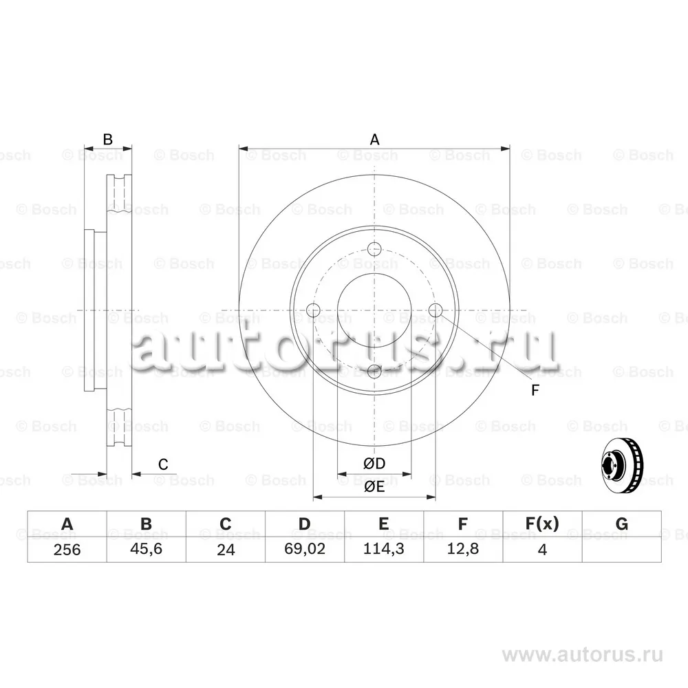 Диск тормозной передний BOSCH 0986479187