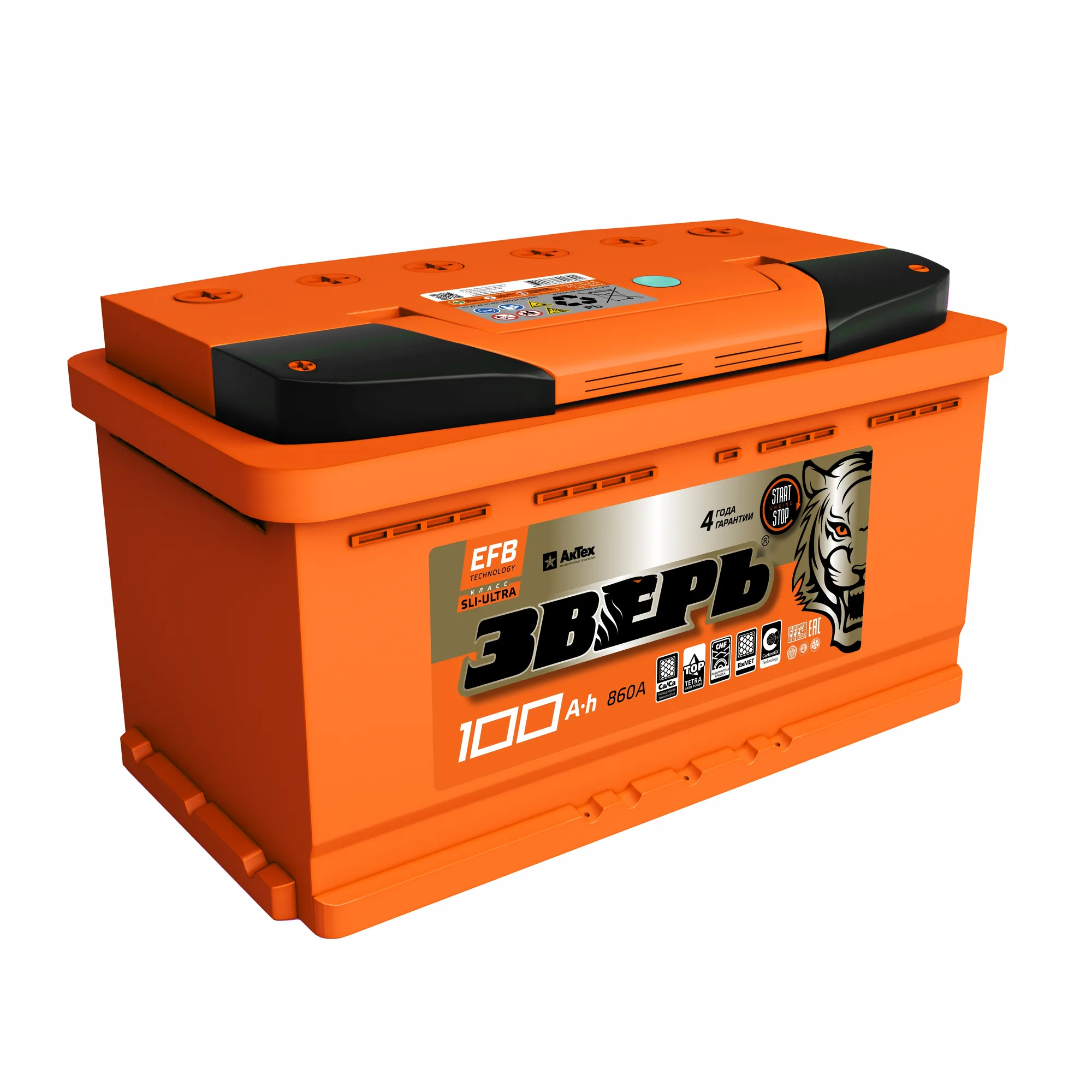 Уценка Аккумулятор ЗВЕРЬ EFB 100 А/ч обратный R+ 352x175x190 L5 EN 860 А