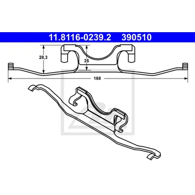 Ремкомплект передних тормозных колодок BMW E39 ATE 11.8116-0239.2